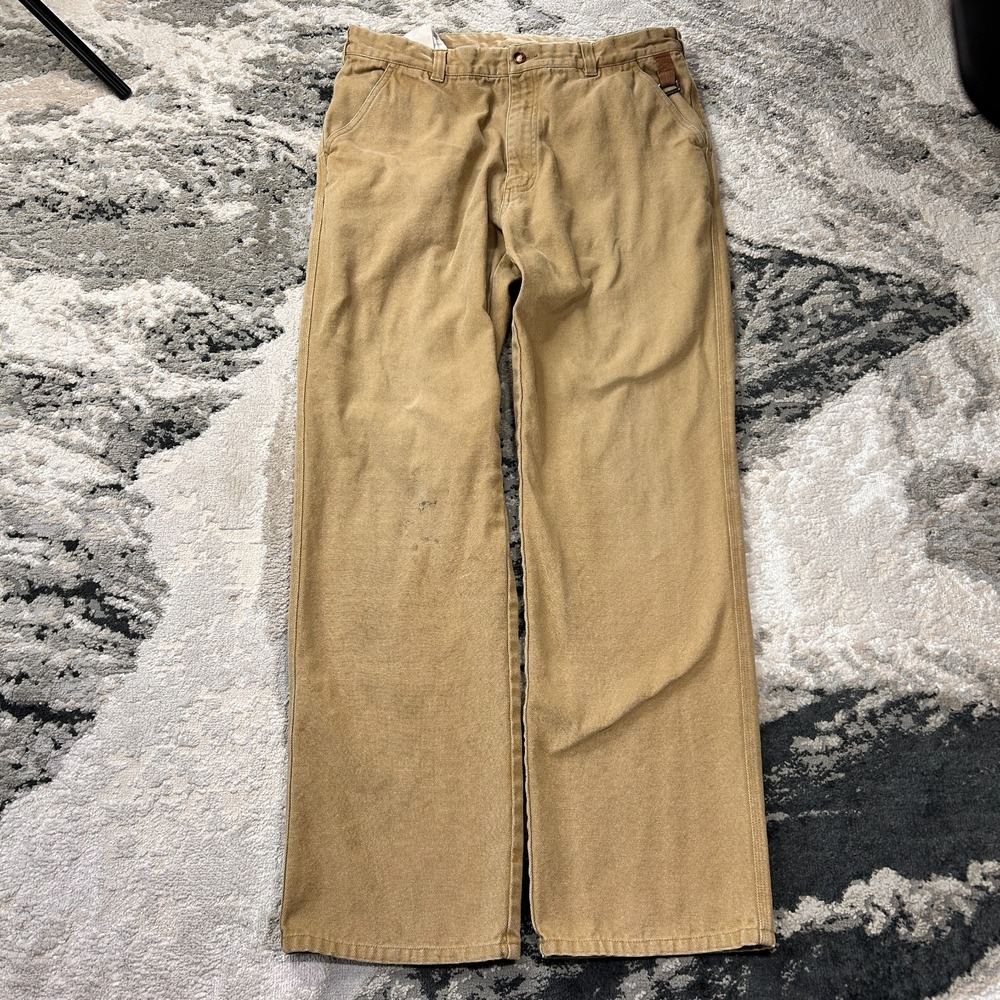 Orvis Chino Pants Mens 36 Beige Cotton Flat Front Straight Leg Resort Wear Golf